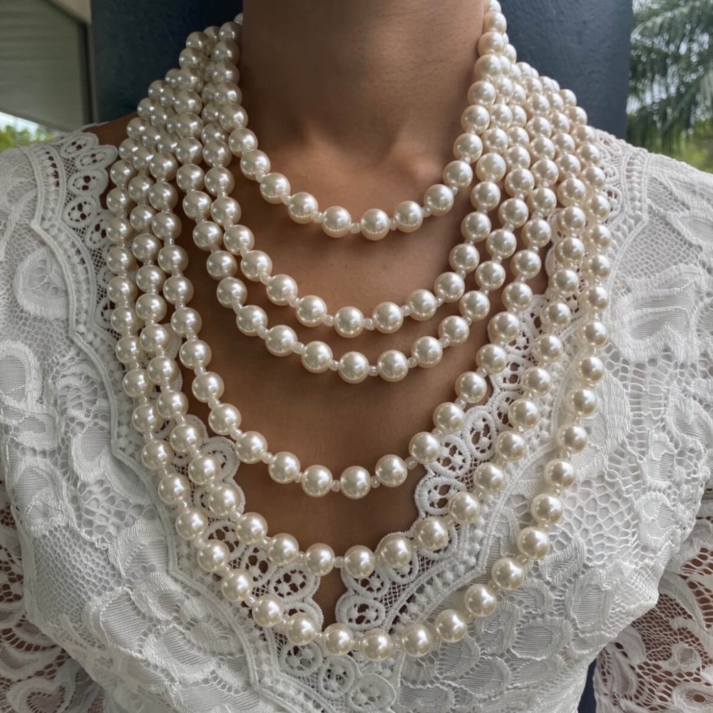 Draped in Pearl Necklace Set